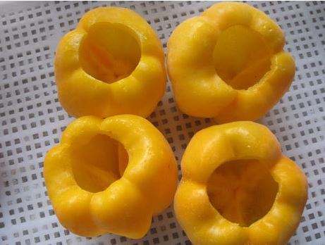 Produit biologique IQF Frozen Yellow Sweet Bell Pepper Strips Coupe de dés en tranches Cubes de dés congelés