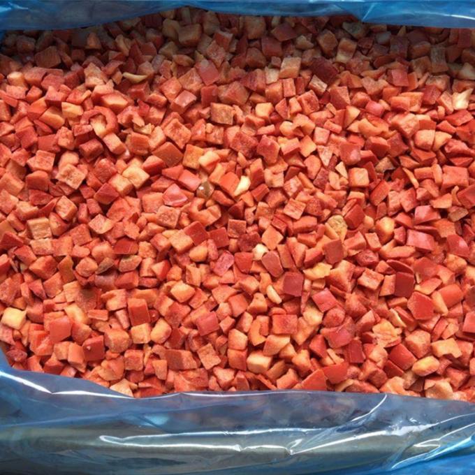 Chine Fournisseur IQF Traitement Surgel&eacute; Rouge Doux Poivron D&eacute;s en Vrac L&eacute;gumes Surgel&eacute;s 1